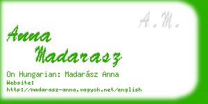 anna madarasz business card